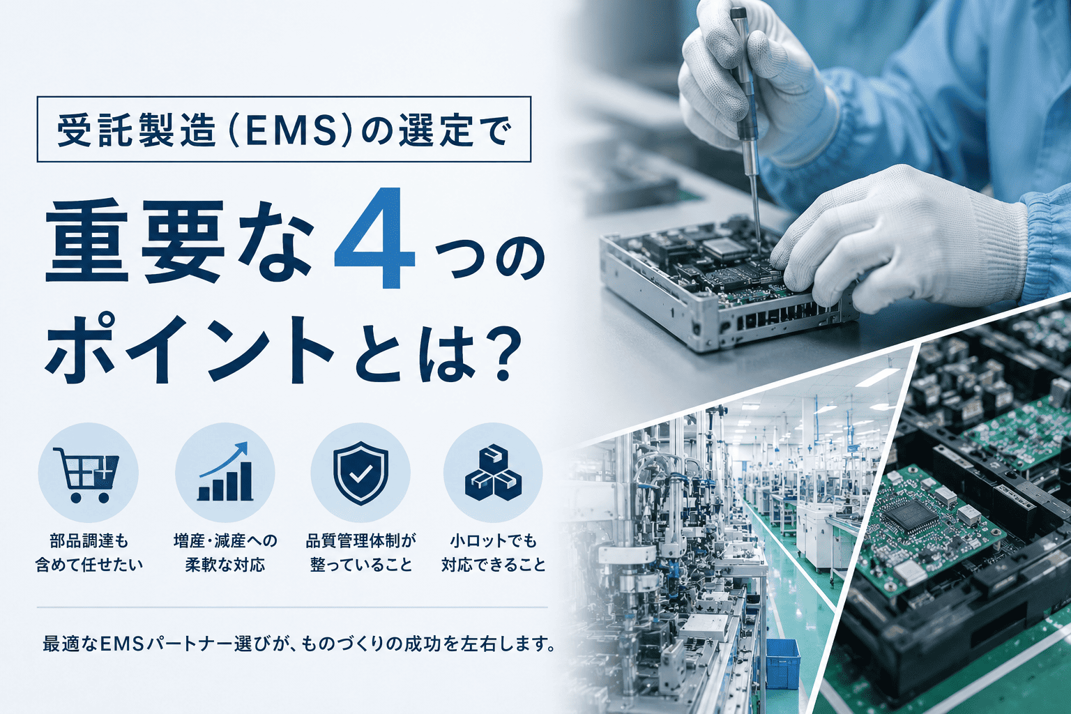 受託製造（EMS）の選定で重要な4つのポイントとは？ ｜株式会社 藤田